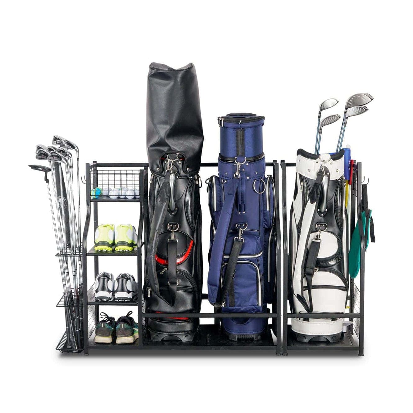 Mythinglogic 3 Bag Golf Organizer, Golf Organizer for Garage, Heavy Duty Golf Rack| Ltmate