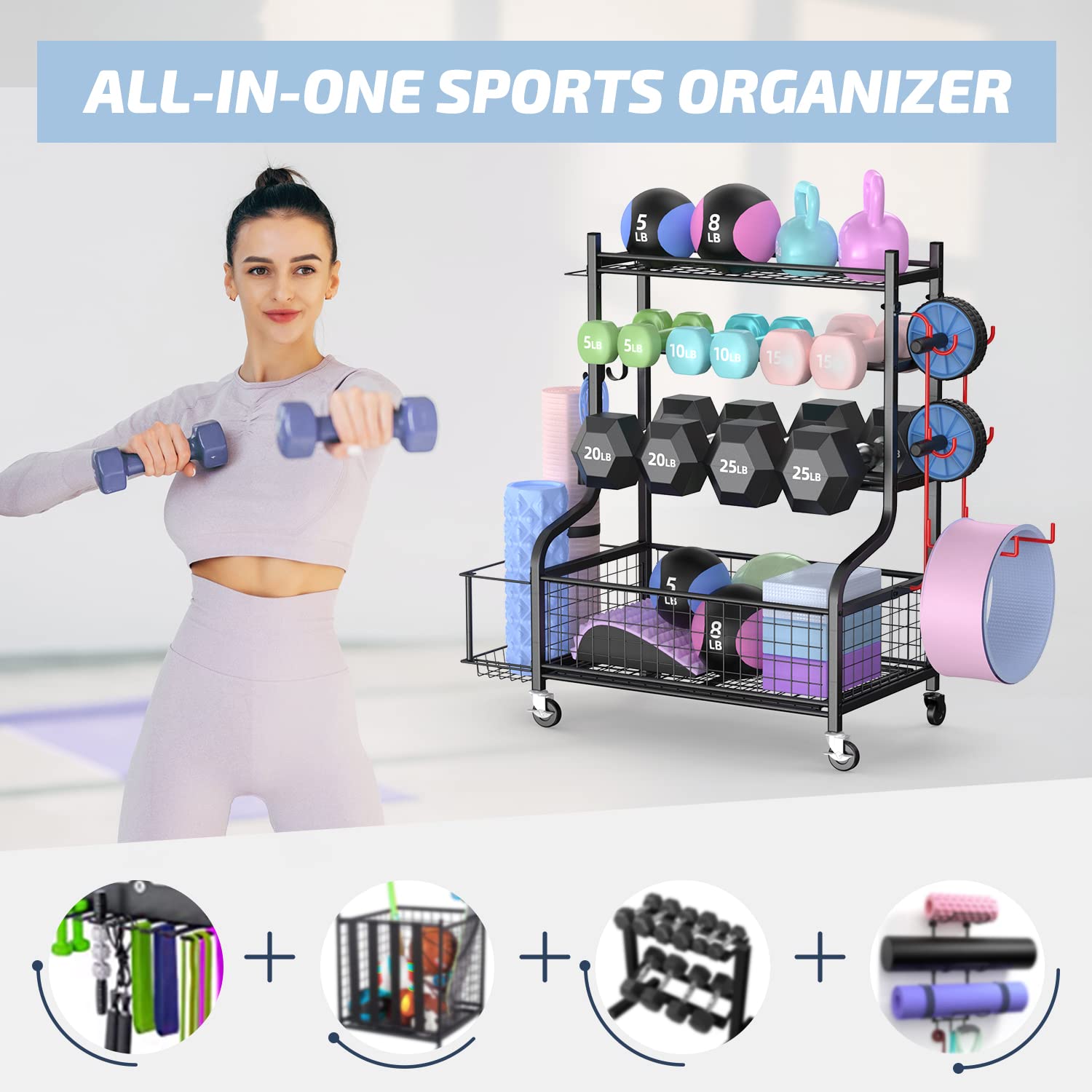 Yoga Mat Storage Rack Home Gym Equipment Workout Equipment Storage
