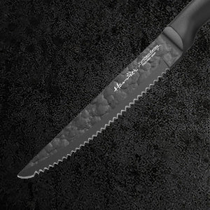 HOMQUEN Black Steak Knives, 8 Piece Premium Stainless Steel Steak Knife  Set, Meat Knife Sets, German Steak Knives Serrated, Tomato Knife, For Home