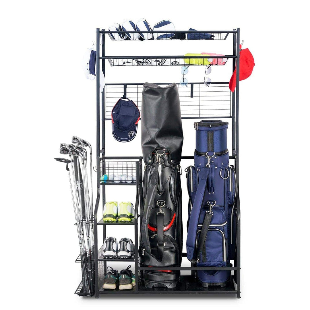 Mythinglogic Golf Bag Stand Golf Organizer for Garage with Extra Top Organizer Ltmate