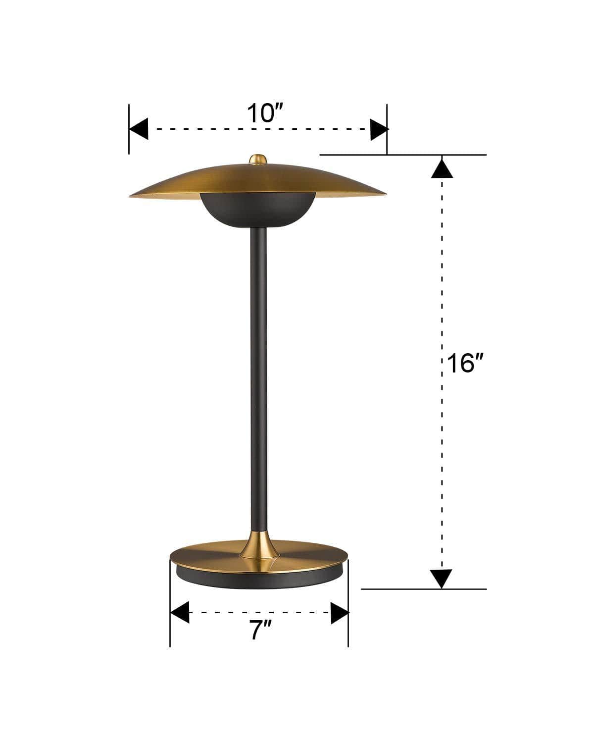 LTMATE Modern LED Gold Table Lamp, Brushed Gold