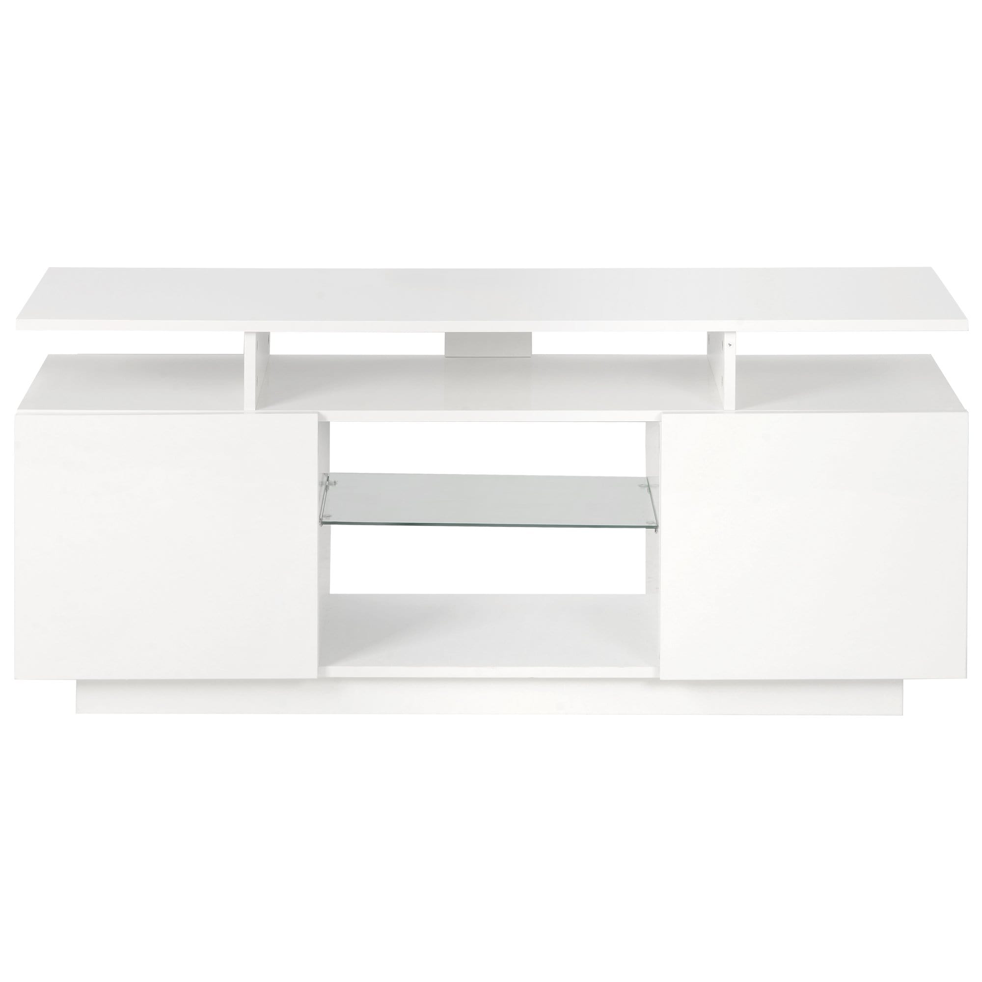 ON-TREND Modern TV Stand for TVs up to 55 Inches with LED lights ...